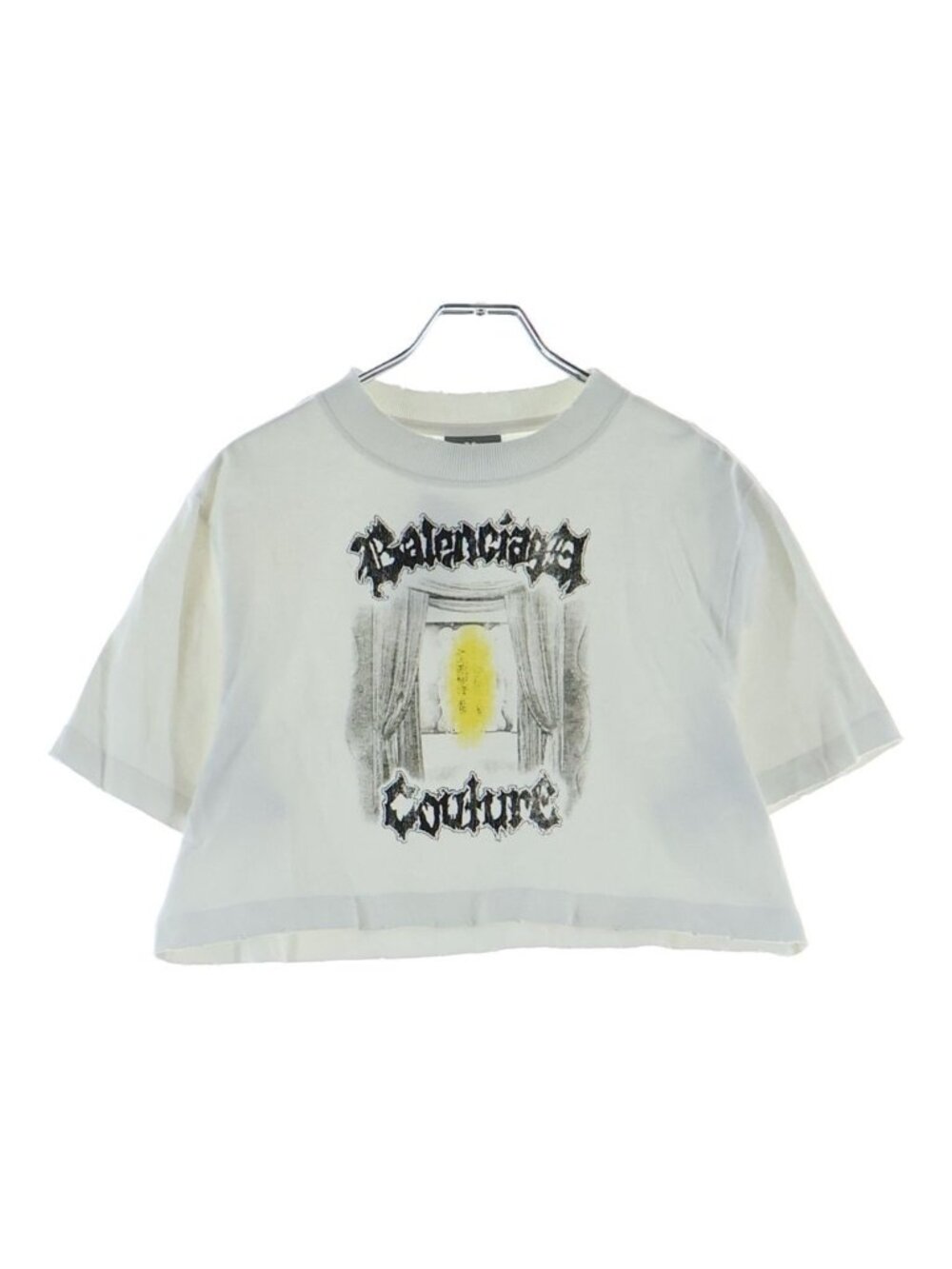 Balenciaga 26 SS Salon de Couture Cropped Short Sleeve T-Shirt Artwork Print